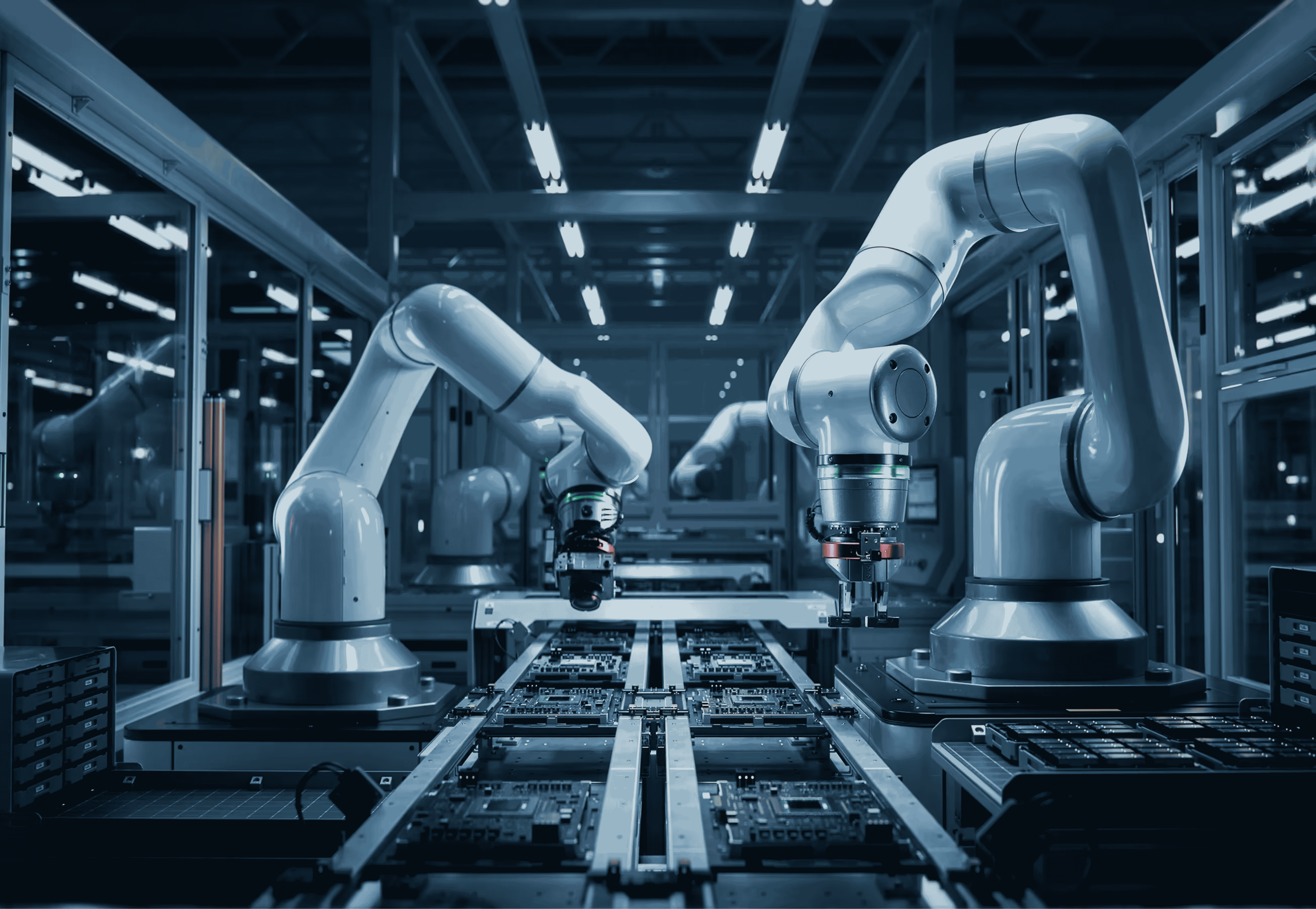 Linear actuator driving an industrial automation line